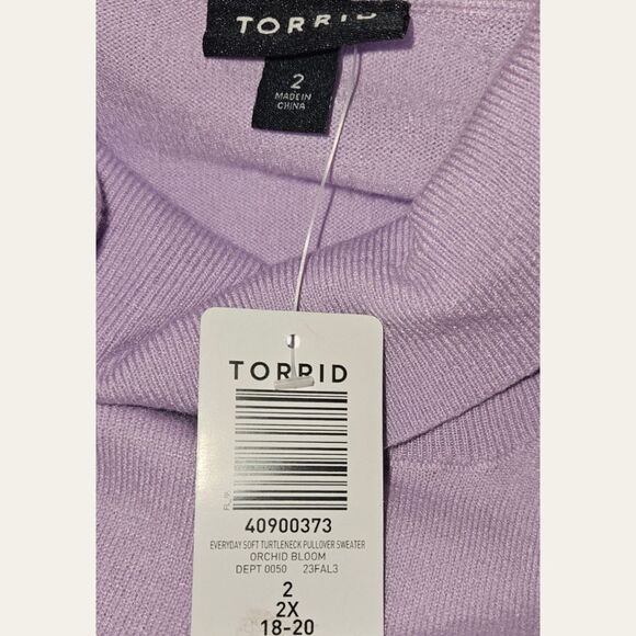 NEW TORRID EVERYDAY SOFT Purple Pullover Turtleneck Sweater Plus Size 2X - Picture 14 of 16